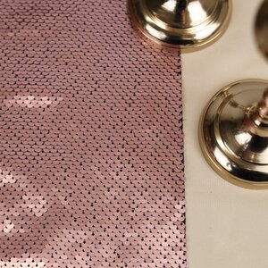 Дорожка на стол Божоле 125*25 см с двусторонними пайетками розовая Koopman фото 3