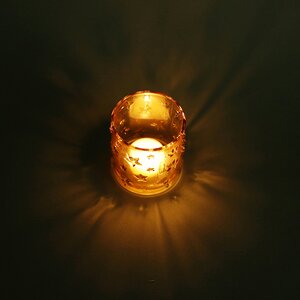 Стеклянный подсвечник Звездочки 8 см кремовый Koopman фото 2