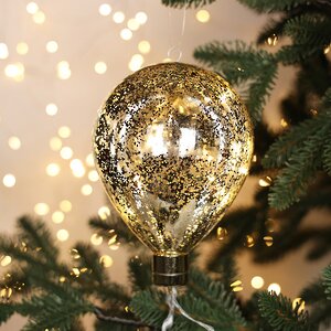 Декоративный подвесной светильник Воздушный Шар - Космо Gold 15 см, 6 теплых белых LED ламп, на батарейках Peha фото 1