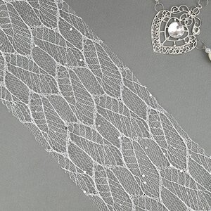 Декоративная лента с блестками Meteora 270*13 см серебряная Kaemingk фото 2