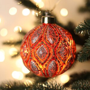 Светящийся елочный шар Лучано Росси 10 см, 5 теплых белых LED ламп, на батарейках, стекло Kaemingk фото 1