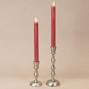 Столовая светодиодная свеча с имитацией пламени Инсендио 26 см 2 шт бордовая, батарейка Peha фото 3