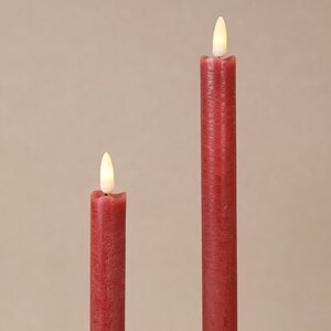Столовая светодиодная свеча с имитацией пламени Инсендио 26 см 2 шт бордовая, батарейка Peha фото 4