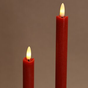 Столовая светодиодная свеча с имитацией пламени Инсендио 26 см 2 шт красная, батарейка Peha фото 2