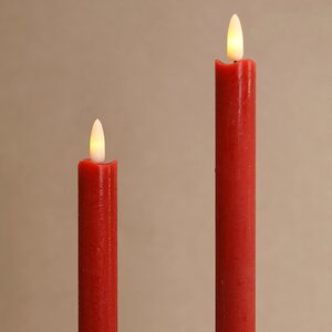 Столовая светодиодная свеча с имитацией пламени Инсендио 26 см 2 шт красная, батарейка Peha фото 4