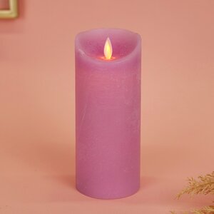 Светодиодная свеча с имитацией пламени 18 см, фиолетовая восковая, батарейка Peha фото 3