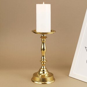 Металлический подсвечник для 1 свечи Марэль 22 см золотой Koopman фото 1