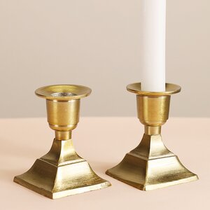 Декоративный подсвечник для 1 свечи Дориус 8 см золотой Koopman фото 1