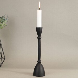 Декоративный подсвечник для 1 свечи Асемира 23 см черный Koopman фото 1