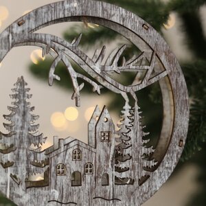Декоративный светильник Apeldoorn Story - Рождество в лесу 14 см, на батарейках Kaemingk фото 3