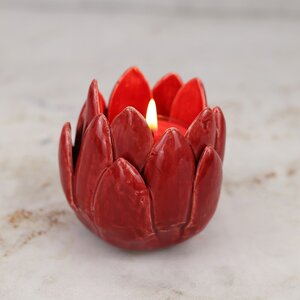 Керамический подсвечник Цветок Иммаколета 7 см бургунди Koopman фото 2