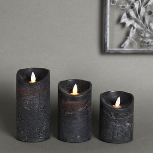 Набор свечей с имитацией пламени Ленорра Magic Flame 10-15 см, 3 шт, черные, с пультом управления Peha фото 4