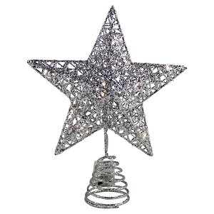 Светящаяся звезда на елку Silver Preston 20 см, на батарейках Peha фото 1