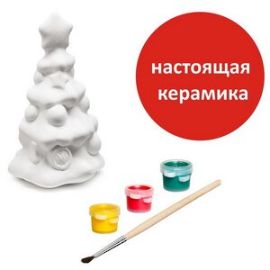 Набор для творчества Раскрась и подари - елочная игрушка Елочка, керамика Раскрась и подари фото 3