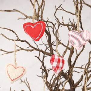 Набор елочных украшений из ткани Сердечки - Кантри Love 6 шт, подвеска Breitner фото 6