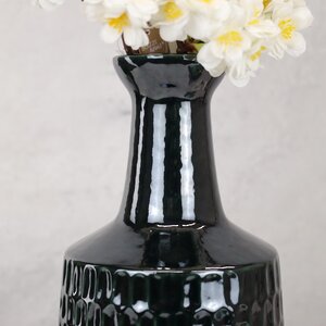 Керамическая ваза Дорнас 33 см темно-зеленая Kaemingk фото 4