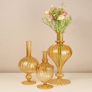 Стеклянная ваза Monofiore 30 см оранжевая EDG фото 4