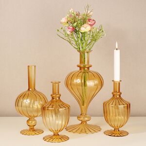 Стеклянная ваза Monofiore 30 см оранжевая EDG фото 3