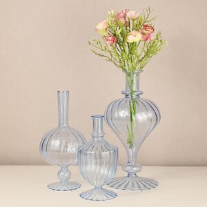 Стеклянная ваза Monofiore 25 см голубая EDG фото 4