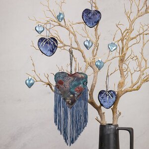 Набор стеклянных елочных игрушек Сердце Монплезира 4.5 см голубой туман mix, 12 шт, подвеска Kaemingk фото 5