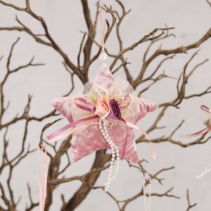 Елочное украшение Звезда Mon Amour 12 см розовая, подвеска Kaemingk фото 1