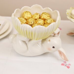 Керамический салатник Пасхальный Кролик - Yellow Bunny 19*18 см Kaemingk фото 3