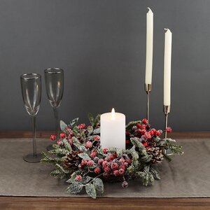 Венок заснеженный Ягодная Хвоя 40 см, ЛИТАЯ 100% Kaemingk фото 9