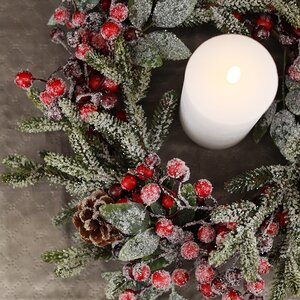 Венок заснеженный Ягодная Хвоя 40 см, ЛИТАЯ 100% Kaemingk фото 10