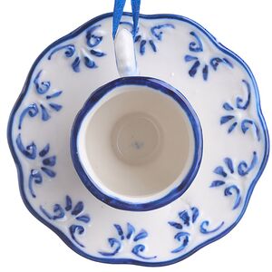 Елочная игрушка Керамическая Чашка с Листиками 5 см, подвеска Kurts Adler (Куртс Адлер) фото 4