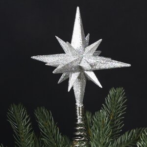 Елочная верхушка Estrella de Diamante 22 см серебряная Kurts Adler фото 1