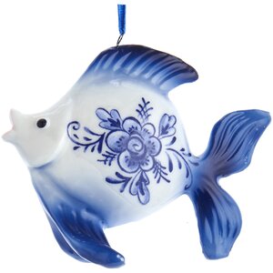 Елочная игрушка Рыбка из Делфта Эмильен 9 см, подвеска