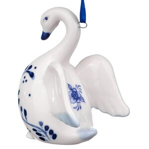 Елочная игрушка из фарфора Лебедь - Blue Swan 9 см, подвеска Kurts Adler (Куртс Адлер) фото 3