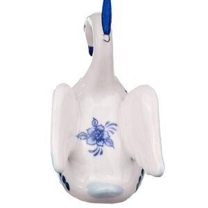 Елочная игрушка из фарфора Лебедь - Blue Swan 9 см, подвеска Kurts Adler (Куртс Адлер) фото 5