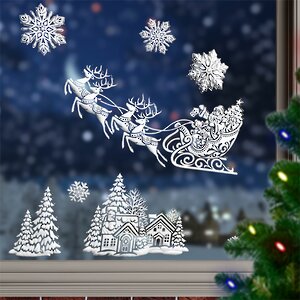 Объемные наклейки на окна и стены Рождественская Ночь 38*31 см