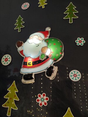 Светящаяся наклейка Christmas Adventures: Санта 29 см с набором стикеров