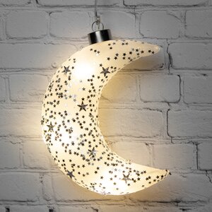 Светильник Месяц - Звёздные грани 17 см, теплые белые LED лампы, на батарейках Due Esse Christmas фото 1