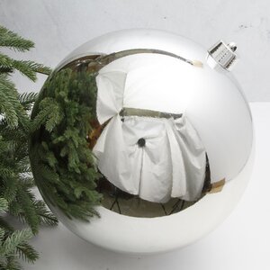 Пластиковый шар 40 см серебряный глянцевый, Winter Decoration