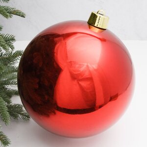 Пластиковый шар 30 см красный глянцевый, Winter Decoration Winter Deco фото 1