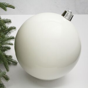 Пластиковый шар 30 см белый глянцевый, Winter Decoration
