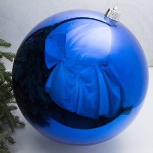 Пластиковый шар 50 см синий глянцевый, Winter Decoration