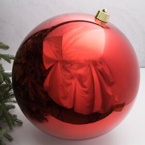 Пластиковый шар 50 см красный глянцевый, Winter Decoration Winter Deco фото 1