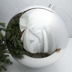 Пластиковый шар 50 см серебряный глянцевый, Winter Decoration