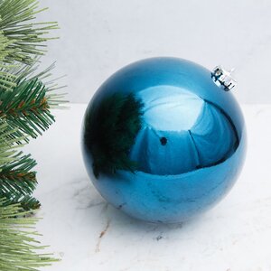 Пластиковый шар 15 см бирюзовый глянцевый, Winter Decoration Winter Deco фото 1