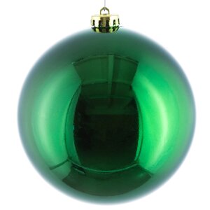 Пластиковый шар 15 см зеленый глянцевый, Winter Decoration Winter Deco фото 2