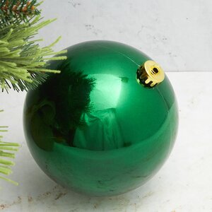 Пластиковый шар 15 см зеленый глянцевый, Winter Decoration Winter Deco фото 1