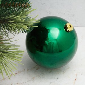 Пластиковый шар 15 см зеленый глянцевый, Winter Decoration