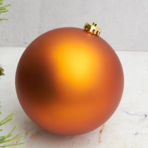 Пластиковый шар 15 см оранжевый матовый, Winter Decoration Winter Deco фото 1