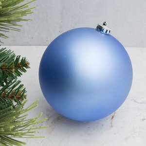 Пластиковый шар 15 см голубой матовый, Winter Decoration