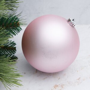 Пластиковый шар 15 см розовый матовый, Winter Decoration