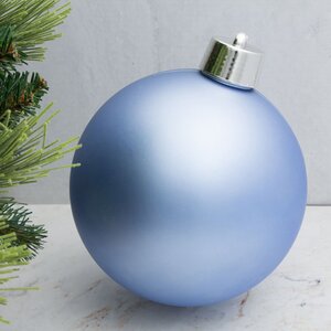 Пластиковый шар 20 см голубой матовый, Winter Decoration